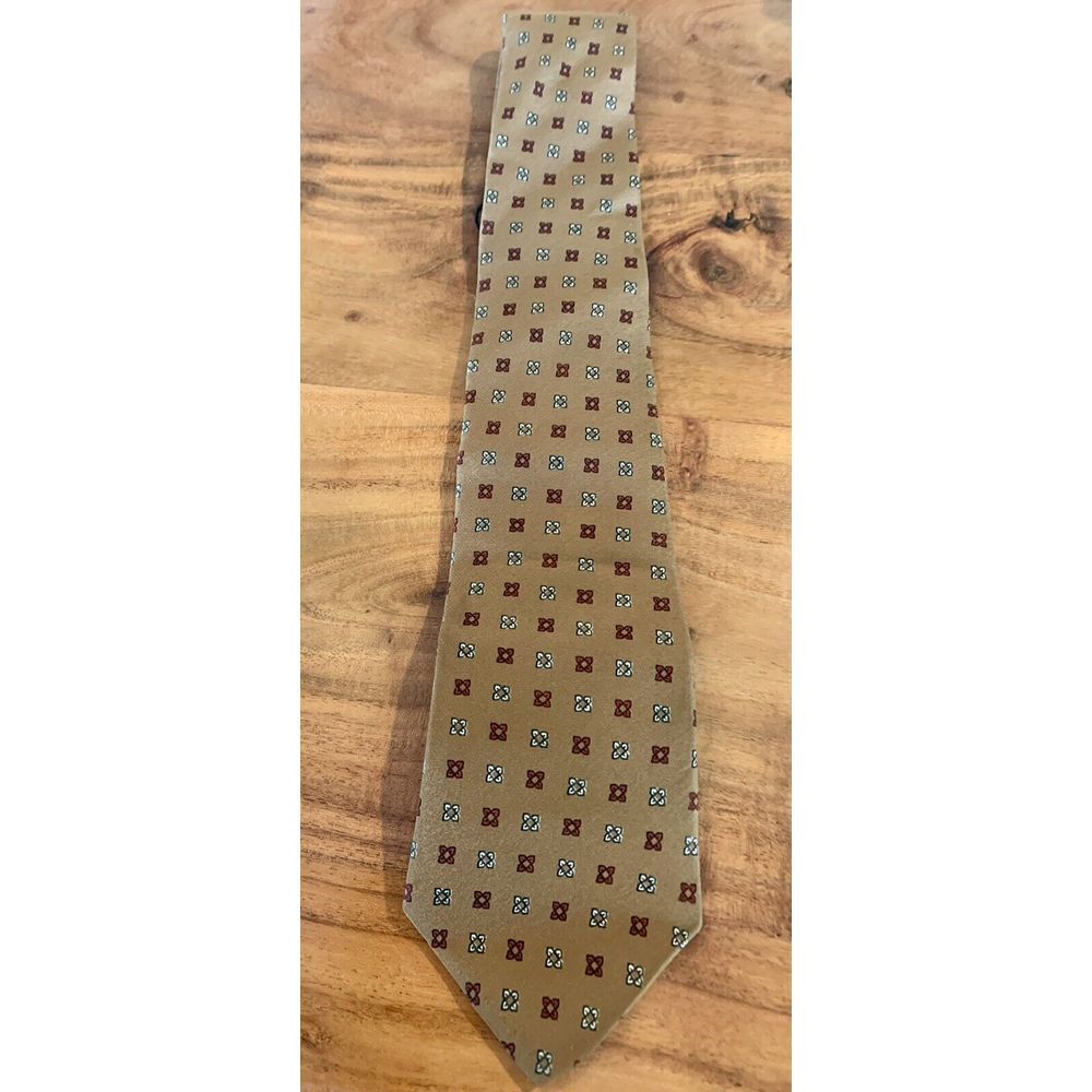 Roxy Ties Geometric Foulard Brown Silk Tie Made In Italy